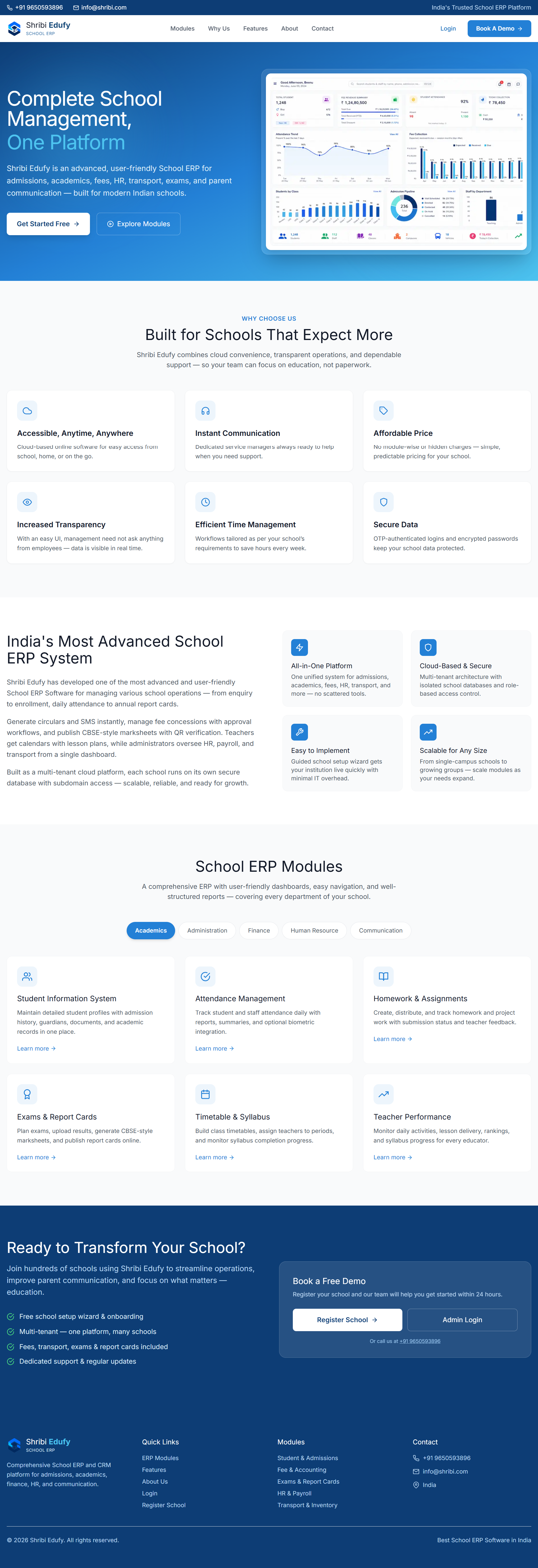 Shribi Edufy school ERP